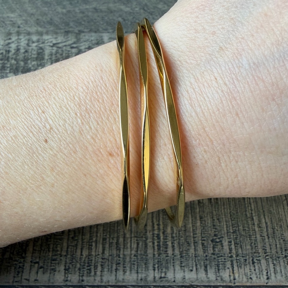 Monet Gold Twisted Bangle Bracelet Set